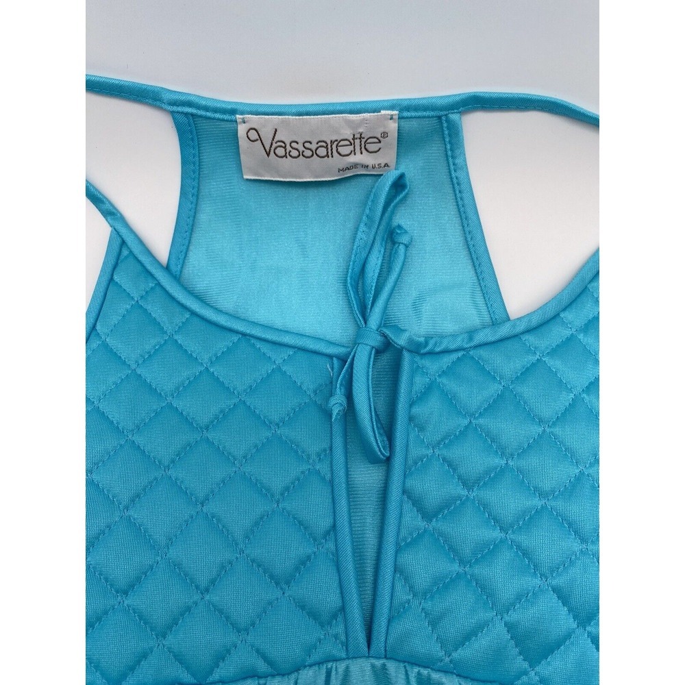 Vintage Vassarette Full Length Nightgown T-back Teal Size Medium NWT - Picture 4 of 7